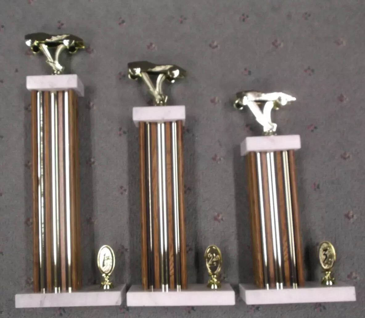 cub scout pinewood derby set of 3 championship size wide marble place trim